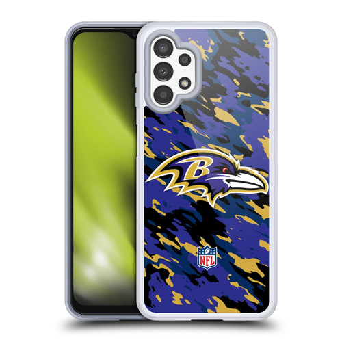 NFL Baltimore Ravens Logo Camou Soft Gel Case for Samsung Galaxy A13 (2022)