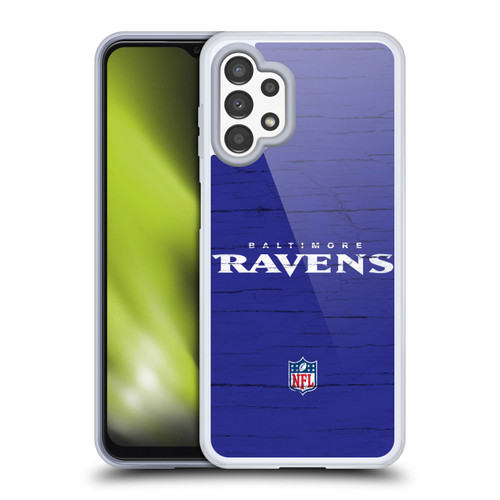 NFL Baltimore Ravens Logo Distressed Look Soft Gel Case for Samsung Galaxy A13 (2022)
