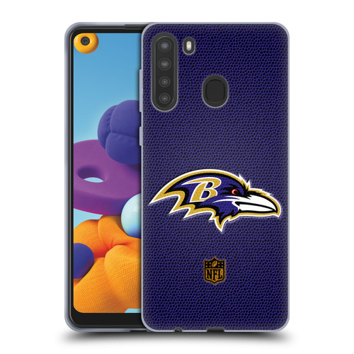 NFL Baltimore Ravens Logo Football Soft Gel Case for Samsung Galaxy A21 (2020)
