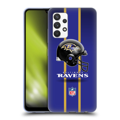 NFL Baltimore Ravens Logo Helmet Soft Gel Case for Samsung Galaxy A32 (2021)