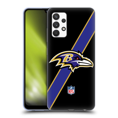 NFL Baltimore Ravens Logo Stripes Soft Gel Case for Samsung Galaxy A32 (2021)