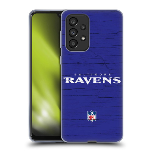 NFL Baltimore Ravens Logo Distressed Look Soft Gel Case for Samsung Galaxy A33 5G (2022)