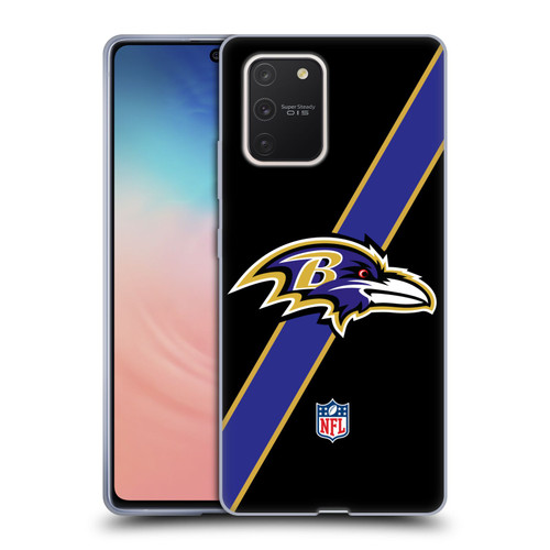 NFL Baltimore Ravens Logo Stripes Soft Gel Case for Samsung Galaxy S10 Lite