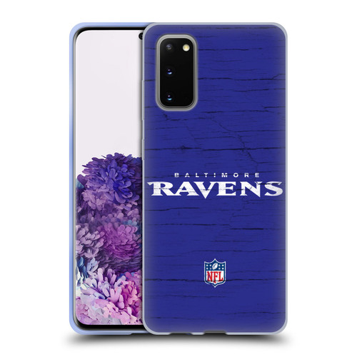 NFL Baltimore Ravens Logo Distressed Look Soft Gel Case for Samsung Galaxy S20 / S20 5G