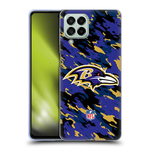 NFL Baltimore Ravens Logo Camou Soft Gel Case for Samsung Galaxy M53 (2022)