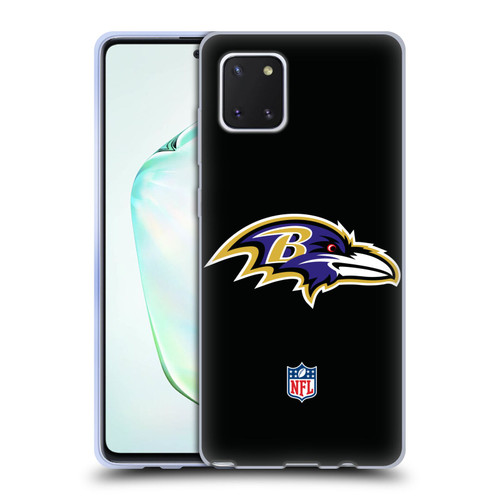 NFL Baltimore Ravens Logo Plain Soft Gel Case for Samsung Galaxy Note10 Lite