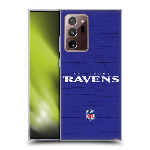 NFL Baltimore Ravens Logo Distressed Look Soft Gel Case for Samsung Galaxy Note20 Ultra / 5G