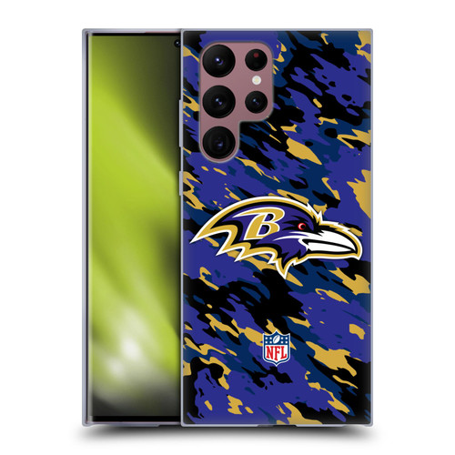 NFL Baltimore Ravens Logo Camou Soft Gel Case for Samsung Galaxy S22 Ultra 5G