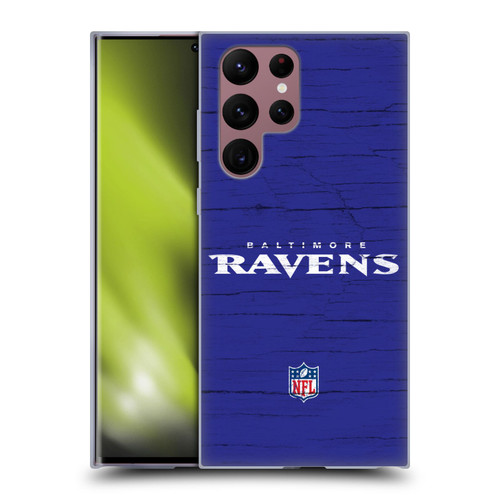 NFL Baltimore Ravens Logo Distressed Look Soft Gel Case for Samsung Galaxy S22 Ultra 5G
