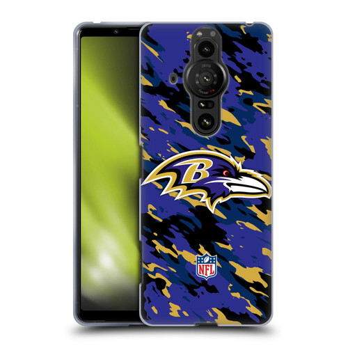 NFL Baltimore Ravens Logo Camou Soft Gel Case for Sony Xperia Pro-I