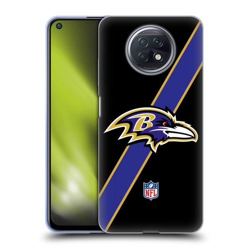 NFL Baltimore Ravens Logo Stripes Soft Gel Case for Xiaomi Redmi Note 9T 5G