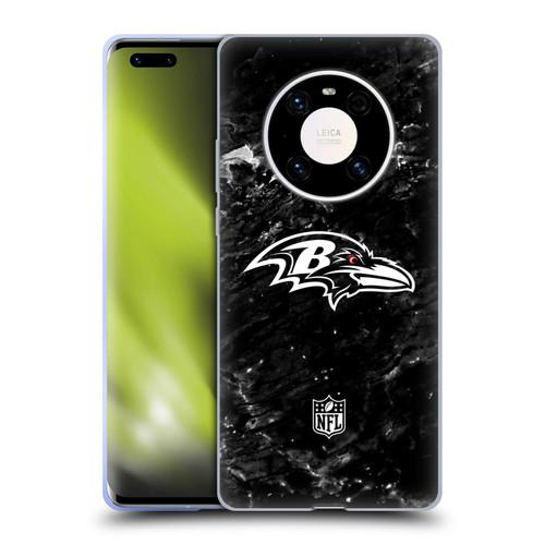 NFL Baltimore Ravens Artwork Marble Soft Gel Case for Huawei Mate 40 Pro 5G