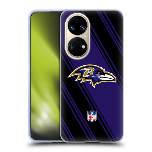 NFL Baltimore Ravens Artwork Stripes Soft Gel Case for Huawei P50