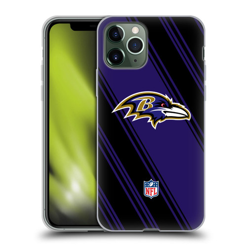 NFL Baltimore Ravens Artwork Stripes Soft Gel Case for Apple iPhone 11 Pro