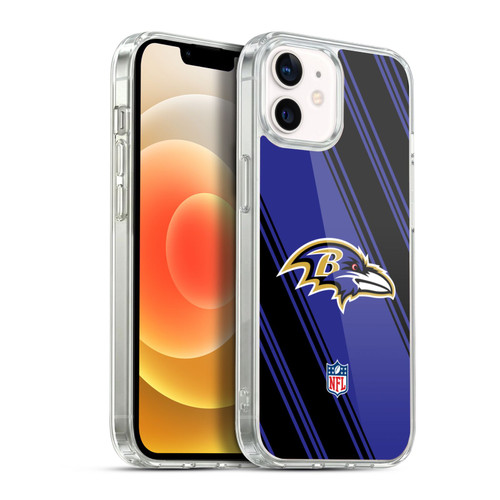 NFL Baltimore Ravens Artwork Stripes Soft Gel Case for Apple iPhone 12 / iPhone 12 Pro & MagSafe