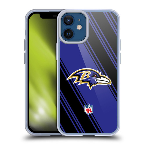 NFL Baltimore Ravens Artwork Stripes Soft Gel Case for Apple iPhone 12 Mini