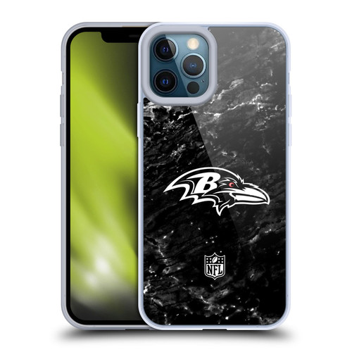 NFL Baltimore Ravens Artwork Marble Soft Gel Case for Apple iPhone 12 Pro Max