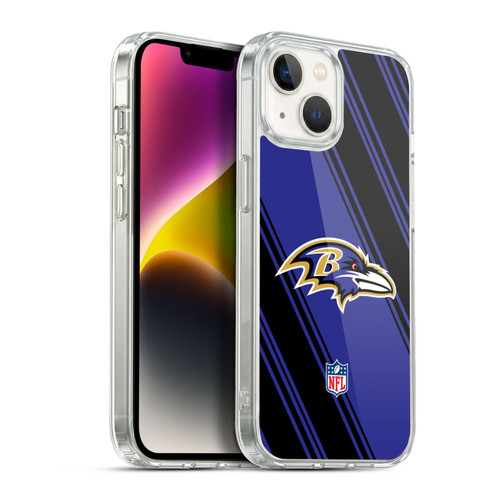 NFL Baltimore Ravens Artwork Stripes Soft Gel Case for Apple iPhone 14