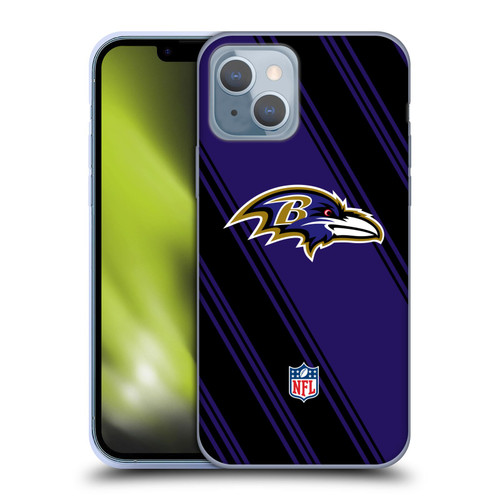 NFL Baltimore Ravens Artwork Stripes Soft Gel Case for Apple iPhone 14