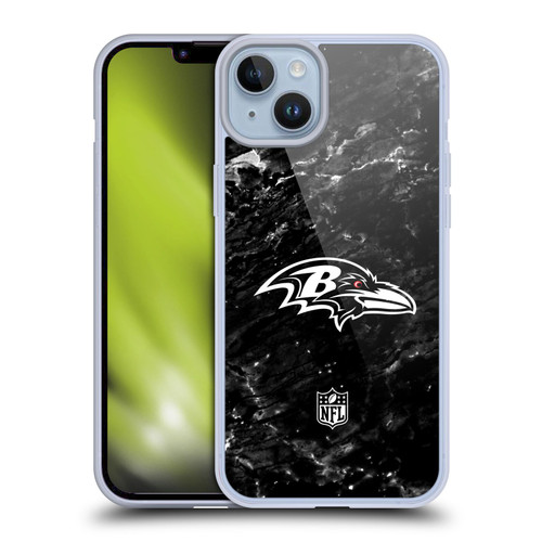 NFL Baltimore Ravens Artwork Marble Soft Gel Case for Apple iPhone 14 Plus