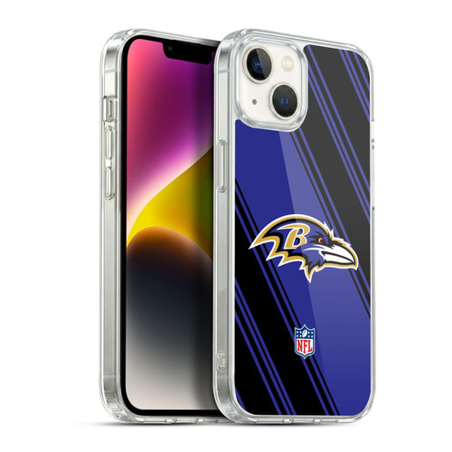 NFL Baltimore Ravens Artwork Stripes Soft Gel Case for Apple iPhone 14 Plus