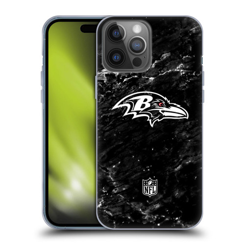 NFL Baltimore Ravens Artwork Marble Soft Gel Case for Apple iPhone 14 Pro Max