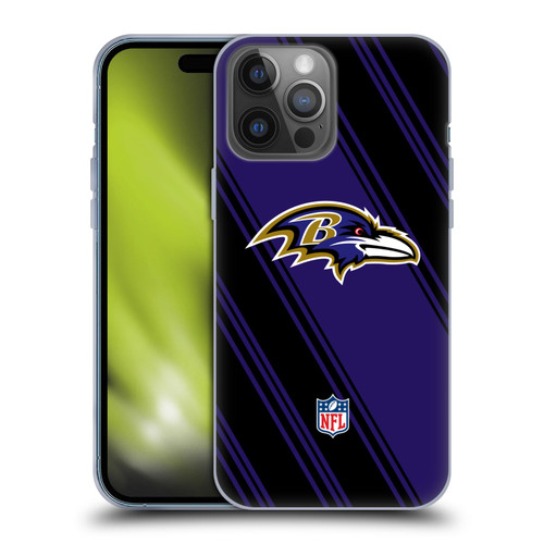 NFL Baltimore Ravens Artwork Stripes Soft Gel Case for Apple iPhone 14 Pro Max
