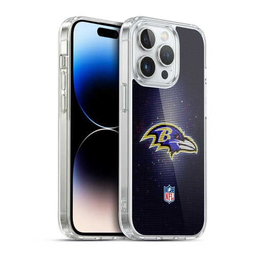 NFL Baltimore Ravens Artwork LED Soft Gel Case for Apple iPhone 14 Pro