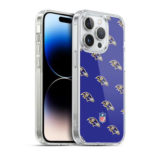 NFL Baltimore Ravens Artwork Patterns Soft Gel Case for Apple iPhone 14 Pro