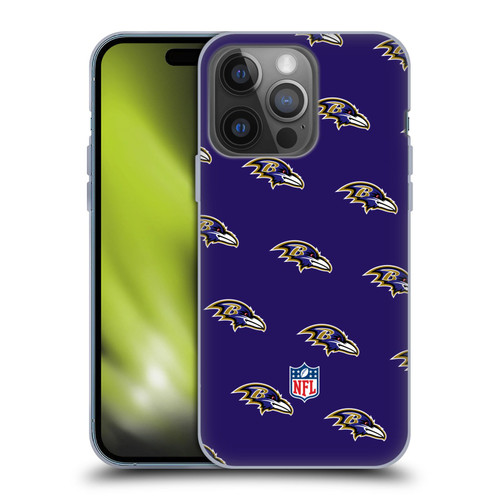 NFL Baltimore Ravens Artwork Patterns Soft Gel Case for Apple iPhone 14 Pro