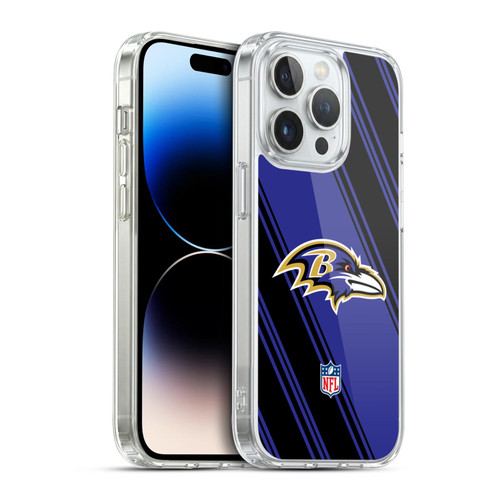 NFL Baltimore Ravens Artwork Stripes Soft Gel Case for Apple iPhone 14 Pro