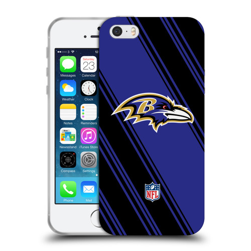 NFL Baltimore Ravens Artwork Stripes Soft Gel Case for Apple iPhone 5 / 5s / iPhone SE 2016