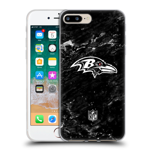 NFL Baltimore Ravens Artwork Marble Soft Gel Case for Apple iPhone 7 Plus / iPhone 8 Plus