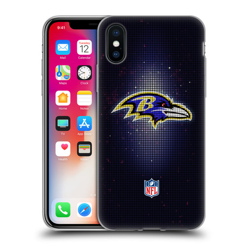 NFL Baltimore Ravens Artwork LED Soft Gel Case for Apple iPhone X / iPhone XS