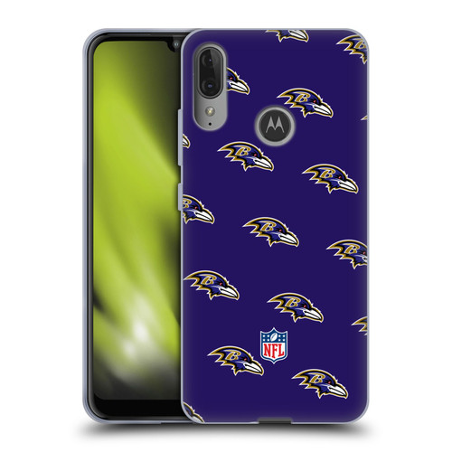 NFL Baltimore Ravens Artwork Patterns Soft Gel Case for Motorola Moto E6 Plus