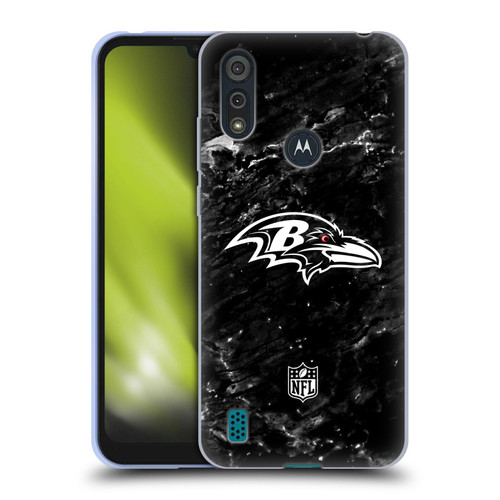 NFL Baltimore Ravens Artwork Marble Soft Gel Case for Motorola Moto E6s (2020)