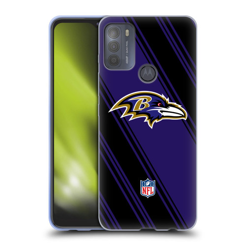 NFL Baltimore Ravens Artwork Stripes Soft Gel Case for Motorola Moto G50