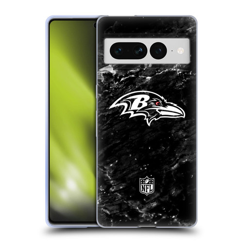 NFL Baltimore Ravens Artwork Marble Soft Gel Case for Google Pixel 7 Pro