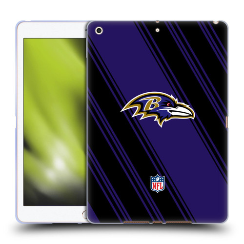 NFL Baltimore Ravens Artwork Stripes Soft Gel Case for Apple iPad 10.2 2019/2020/2021