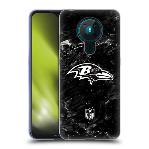 NFL Baltimore Ravens Artwork Marble Soft Gel Case for Nokia 5.3