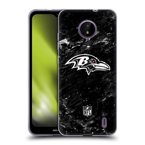 NFL Baltimore Ravens Artwork Marble Soft Gel Case for Nokia C10 / C20