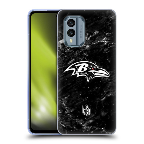 NFL Baltimore Ravens Artwork Marble Soft Gel Case for Nokia X30