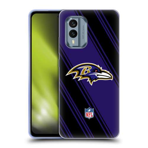 NFL Baltimore Ravens Artwork Stripes Soft Gel Case for Nokia X30