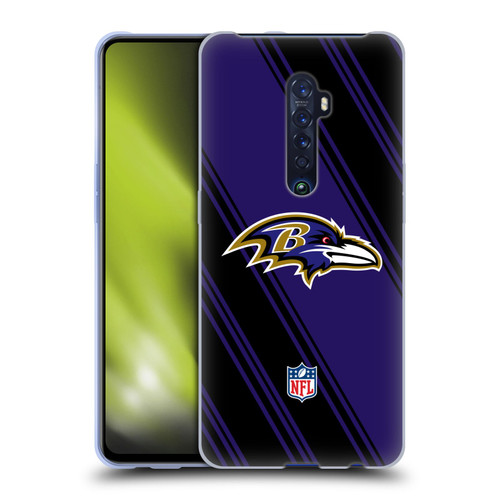 NFL Baltimore Ravens Artwork Stripes Soft Gel Case for OPPO Reno 2