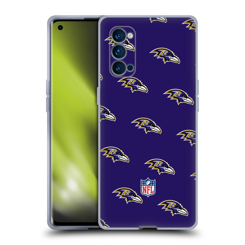 NFL Baltimore Ravens Artwork Patterns Soft Gel Case for OPPO Reno 4 Pro 5G