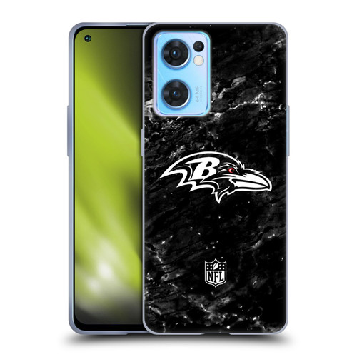 NFL Baltimore Ravens Artwork Marble Soft Gel Case for OPPO Reno7 5G / Find X5 Lite