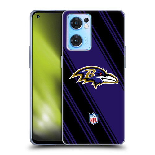 NFL Baltimore Ravens Artwork Stripes Soft Gel Case for OPPO Reno7 5G / Find X5 Lite