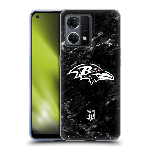 NFL Baltimore Ravens Artwork Marble Soft Gel Case for OPPO Reno8 4G