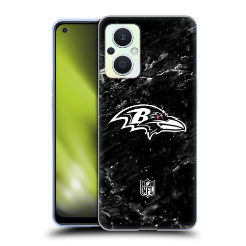 NFL Baltimore Ravens Artwork Marble Soft Gel Case for OPPO Reno8 Lite