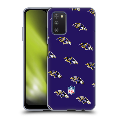 NFL Baltimore Ravens Artwork Patterns Soft Gel Case for Samsung Galaxy A03s (2021)
